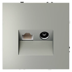 Изображение Розетка телевизионная встраиваемая VOLTUM S70 TV+RJ45 кат. 6 (сталь)