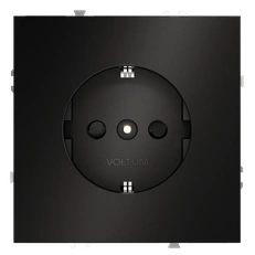Изображение Розетка с заземлением и шторками Voltum S70 Metal, антрацит (механизм + накладка)
