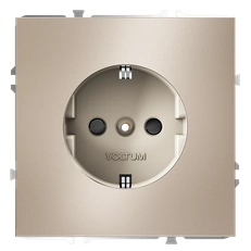 Изображение Розетка с заземлением и шторками Voltum S70 Metal, платина (механизм + накладка)